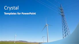  Presentation with wind turbines - Slides with wind-turbines-for-electric-power background and a  colored foreground