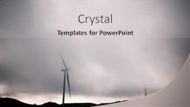  Presentation with green power - Presentation design enhanced with wind-turbines-for-green-electric background and a  colored foreground