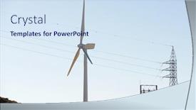  Presentation with substation - Slide deck having wind-turbines-generator-for-sustainable background and a sky blue colored foreground