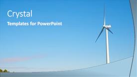  Presentation with wind energy - Theme consisting of wind-turbines-generator-for-sustainable background and a teal colored foreground