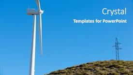  Presentation with wind turbines - Presentation featuring wind-turbines-generator-for-sustainable background and a  colored foreground