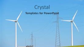  Presentation with substation - Presentation theme featuring wind-turbines-generator-for-sustainable background and a light blue colored foreground