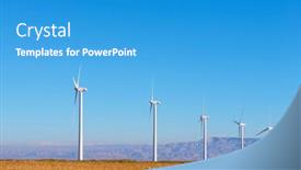  Presentation with electrical generators - Slide set featuring wind-turbines-generators-for-clean background and a teal colored foreground