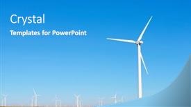  Presentation with electrical generators - PPT theme enhanced with wind-turbines-generators-for-clean background and a teal colored foreground