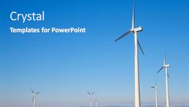  Presentation with electrical generators - Slides consisting of wind-turbines-generators-for-ecological background and a teal colored foreground