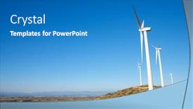  Presentation with electrical generators - PPT theme consisting of wind-turbines-generators-for-green background and a teal colored foreground