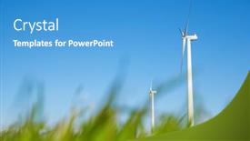  Presentation with electrical generators - PPT layouts enhanced with wind-turbines-generators-for-sustainable background and a teal colored foreground