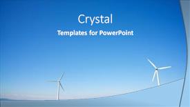  Presentation with electrical generators - Presentation theme featuring wind-turbines-generators-for-sustainable background and a teal colored foreground