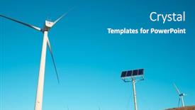  Presentation with electrical generators - PPT theme consisting of wind-turbines-generators-for-sustainable background and a gray colored foreground