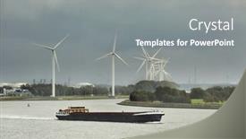  Presentation with wind weather - Slides with wind-turbines-in-a-line background and a gray colored foreground