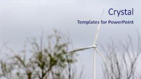  Presentation with offshore wind turbine installation - Amazing presentation design having wind turbines in the fields backdrop and a sky blue colored foreground