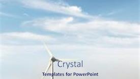  Presentation with wind turbines - Amazing PPT theme having wind-turbines-on-blue-sky backdrop and a sky blue colored foreground