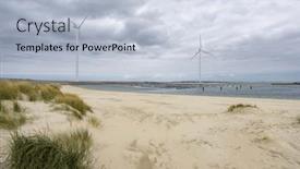  Presentation with wind turbines - Theme with wind-turbines-on-edge background and a light blue colored foreground