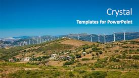  Presentation with wind turbines - Beautiful slides featuring wind-turbines-onshore backdrop and a teal colored foreground