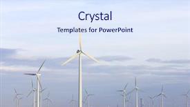  Presentation with electricity - Slides with wind turbines sunset - view at dusk background and a  colored foreground