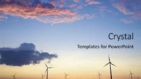 Presentation with windmills - Slides featuring wind turbines sunset - windmills group with colorful sky background and a light blue colored foreground