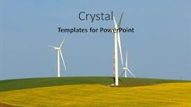  Presentation with crop - PPT layouts featuring wind-turbines-surrounded-by-lush background and a light blue colored foreground