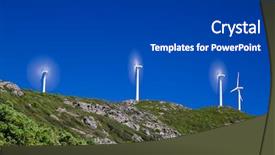  Presentation with wind power plant - Beautiful slide deck featuring businessman in data mining concept backdrop and a gray colored foreground