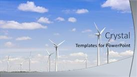  Presentation with wind turbines - Amazing slides having electric utility - wind turbines backdrop and a light blue colored foreground