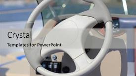  Presentation with speedboat - Colorful PPT theme enhanced with wind up people - brand new speedboat close up backdrop and a light gray colored foreground