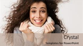  Presentation with close up elements - Presentation theme enhanced with wind up people - close up of a cheerful background and a coral colored foreground