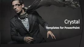  Presentation with old fashion photo album - Cool new PPT theme with wind up people - gorgeous fashion style photo backdrop and a dark gray colored foreground
