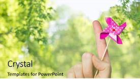  Presentation with ventilator - Audience pleasing presentation design consisting of wind ventilator - childhood summer and body part backdrop and a yellow colored foreground