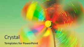  Presentation with ventilator - Theme enhanced with wind ventilator - rotating colorful pinwheel outdoor shot background and a yellow colored foreground