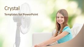  Presentation with wind weather - Cool new PPT theme with wind ventilator - summer weather and equipment concept backdrop and a cream colored foreground