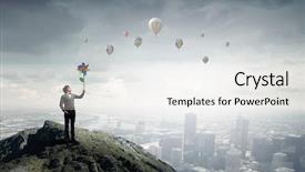  Presentation with colorful - Colorful slide set enhanced with wind ventilator - young happy guy in casual backdrop and a white colored foreground