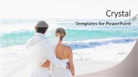  Presentation with sea - Amazing slide set having wind water - newlyweds looking out to sea backdrop and a white colored foreground