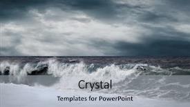  Presentation with storm surge - Cool new presentation theme with wind water - view of storm seascape backdrop and a  colored foreground