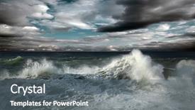  Presentation with storm - Slide deck with wind water - view of storm seascape background and a gray colored foreground