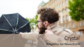  Presentation with wind - Amazing PPT theme having wind while going to work backdrop and a  colored foreground