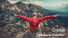  Presentation with strength - Beautiful slides featuring windbreaker jacket enjoys the magnificent backdrop and a gray colored foreground