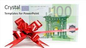  Presentation with gift ribbon - Cool new presentation design with windfall - banknotes tied red ribbon backdrop and a white colored foreground