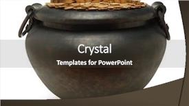  Presentation with award ceremony gold - Presentation having windfall - iron pot of gold background and a dark gray colored foreground