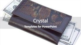  Presentation with leather - PPT theme having windfall - leather wallet and dollars background and a gray colored foreground