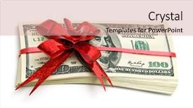  Presentation with red ribbon hiv - Slides enhanced with windfall - money tied red ribbon background and a coral colored foreground