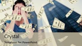  Presentation with blue eyes technology eye scan - Slides featuring windfall - pretty brunette with hands background and a soft green colored foreground