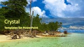  Presentation with tropical - Cool new slides with windfall - tropical beach at seychelles backdrop and a tawny brown colored foreground