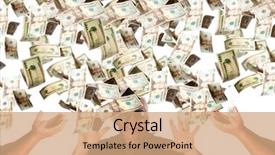  Presentation with heaven - Amazing presentation design having windfall of money or money backdrop and a coral colored foreground