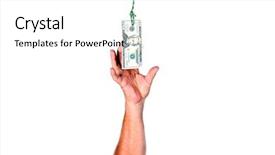  Presentation with sky diving man falling - Beautiful slide set featuring windfall of money or money backdrop and a white colored foreground