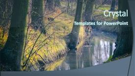  Presentation with haunted woods - Slide deck having winding creek in the woods background and a ocean colored foreground