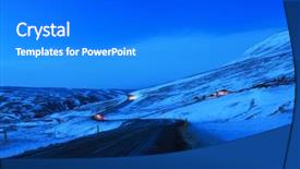 Presentation with route - PPT layouts having winding road at dusk in winter northeast of iceland the ring road route 1 of iceland near egilsstadir background and a gray colored foreground