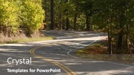  Presentation with forest road - Presentation theme featuring winding-road-going-through background and a gray colored foreground