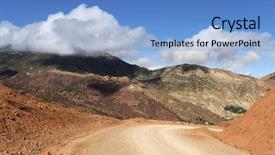  Presentation with long and winding road - Cool new theme with winding road in atlas mountains backdrop and a light blue colored foreground