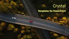  Presentation with autumn view autumn nature - Amazing slide deck having winding-road-in-autumn-forest backdrop and a wine colored foreground