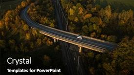  Presentation with autumn view autumn nature - Colorful slide deck enhanced with winding-road-in-autumn-forest backdrop and a black colored foreground