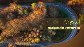  Presentation with road - Presentation theme consisting of winding-road-in-the-kashubian background and a tawny brown colored foreground